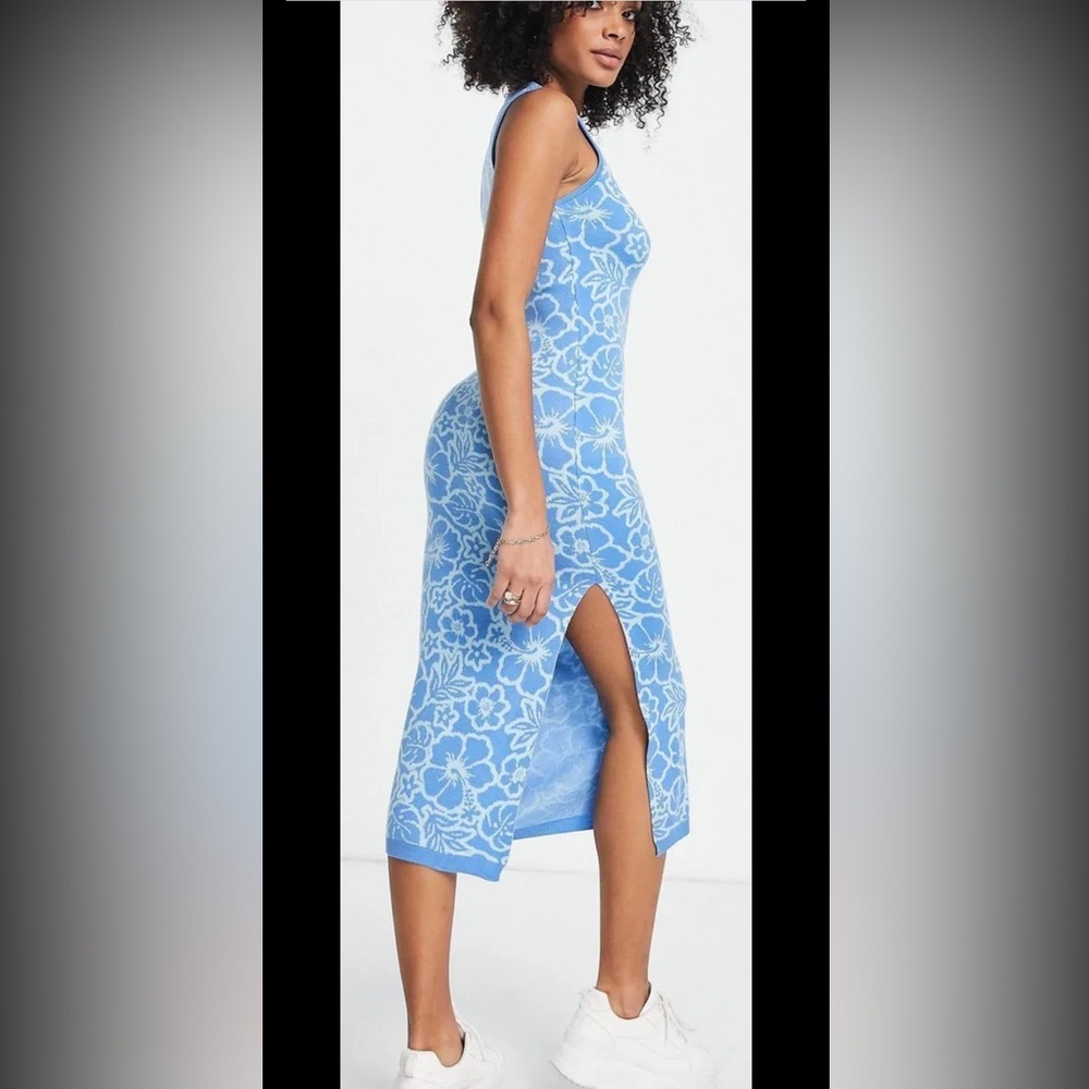 ASOS Blue Floral Midi Dress